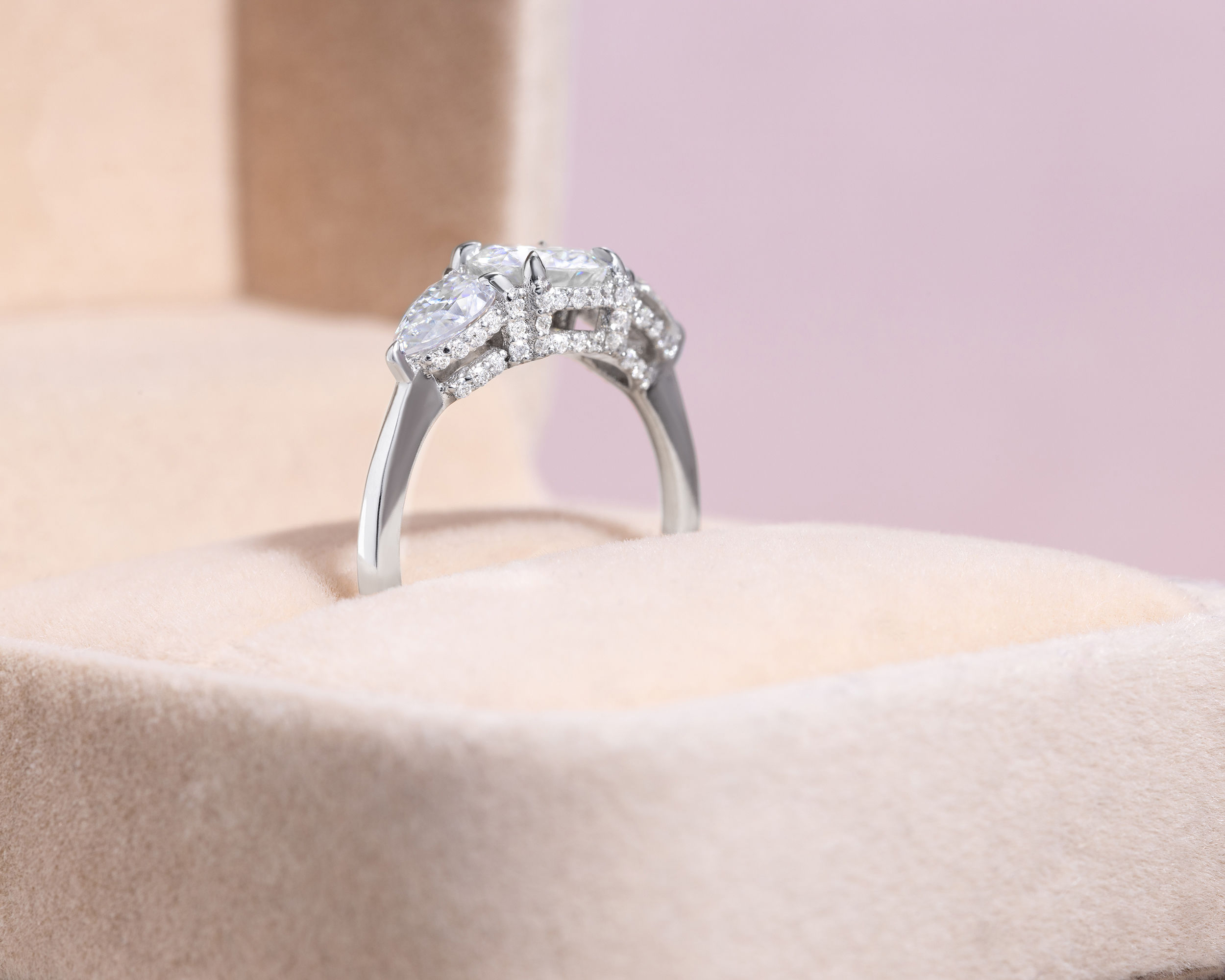 5.30 Moissanite Engagement Ring Real 14k White Gold Round Cut D/VVS2 - Image 4