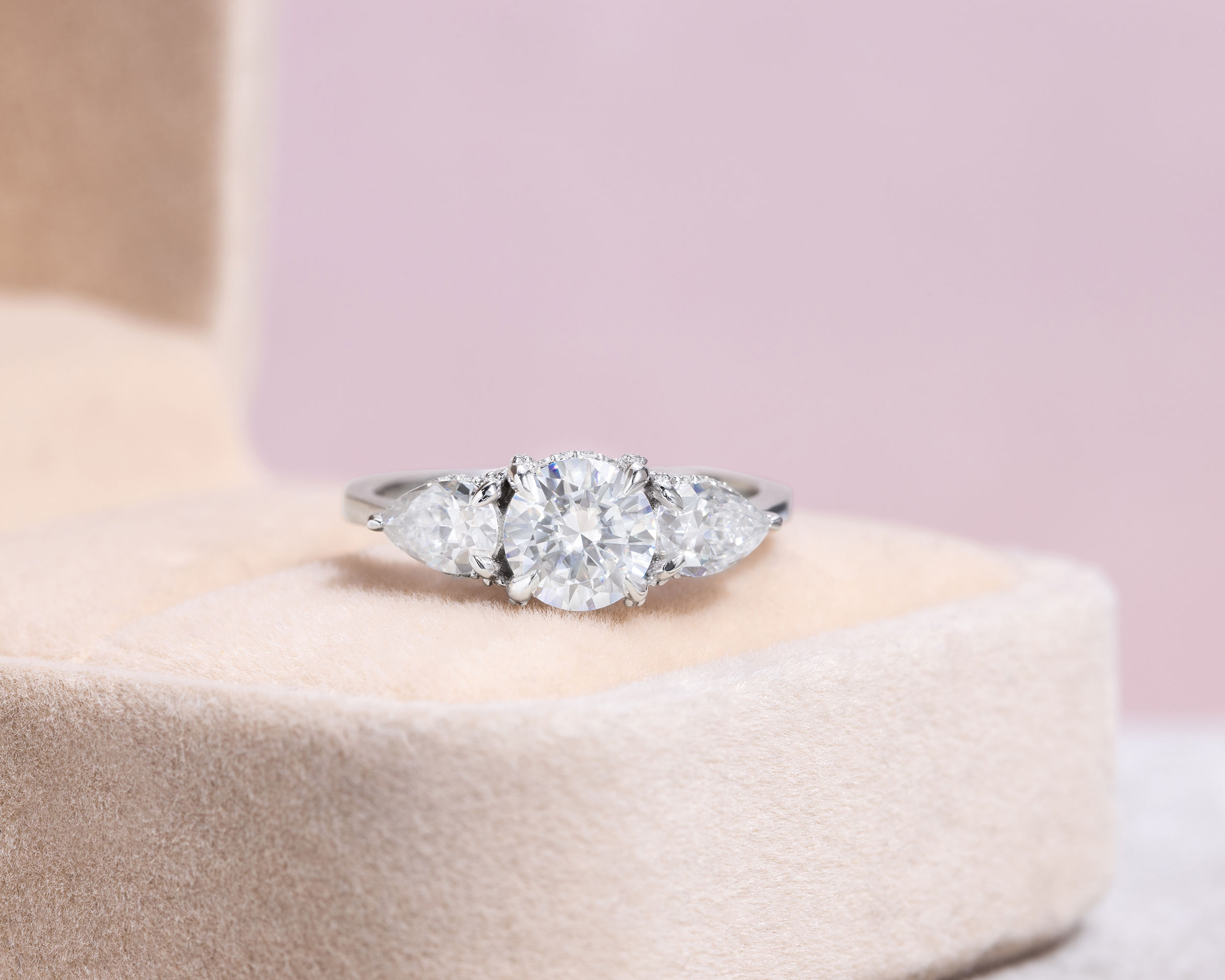 5.30 Moissanite Engagement Ring Real 14k White Gold Round Cut D/VVS2 - Image 3