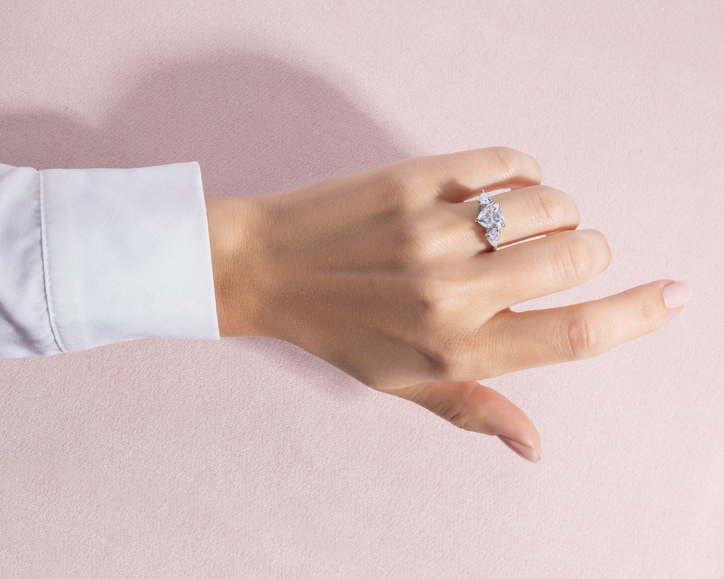 2.80 Ct Solitaire Heart Cut Moissanite Engagement Ring 14K White Gold D/VVS2 - Image 6