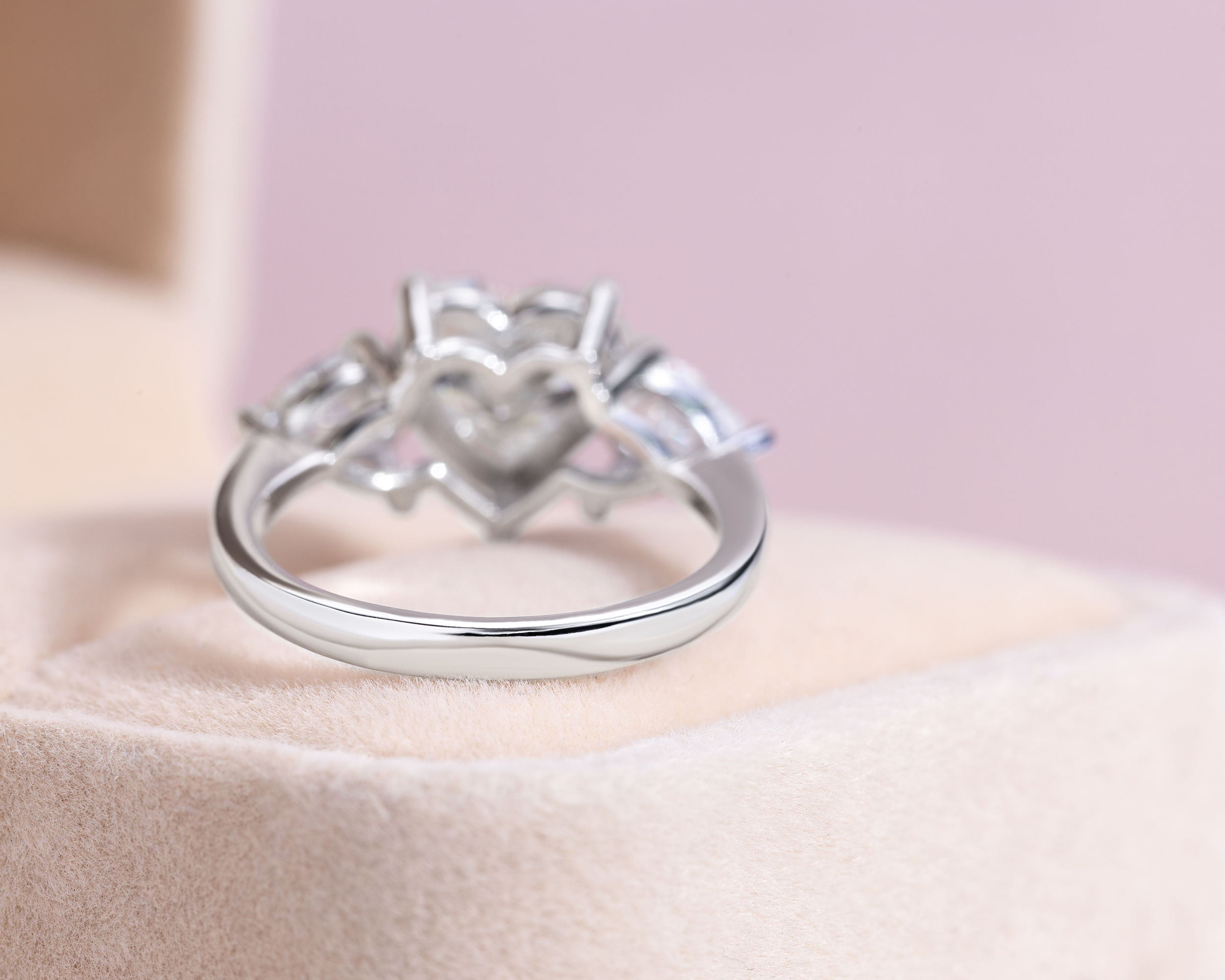 2.80 Ct Solitaire Heart Cut Moissanite Engagement Ring 14K White Gold D/VVS2 - Image 5