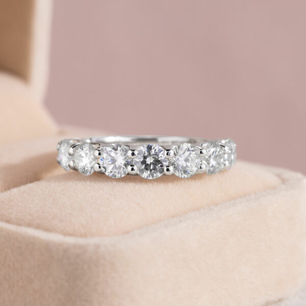 2.77 Ct Lab Diamond Round Brilliant F/VS1-VS2 Eternity Ring 14 White Gold