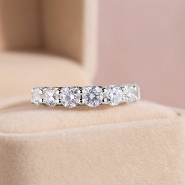 2.80 Ct Diamond Eternity Ring 14k Solid White Gold Natural Round Brilliant