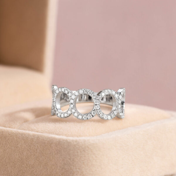 0.70 Ct Lab Diamond Ring Solid 14k White Gold F/VS1-VS2 Round Cut Stackable