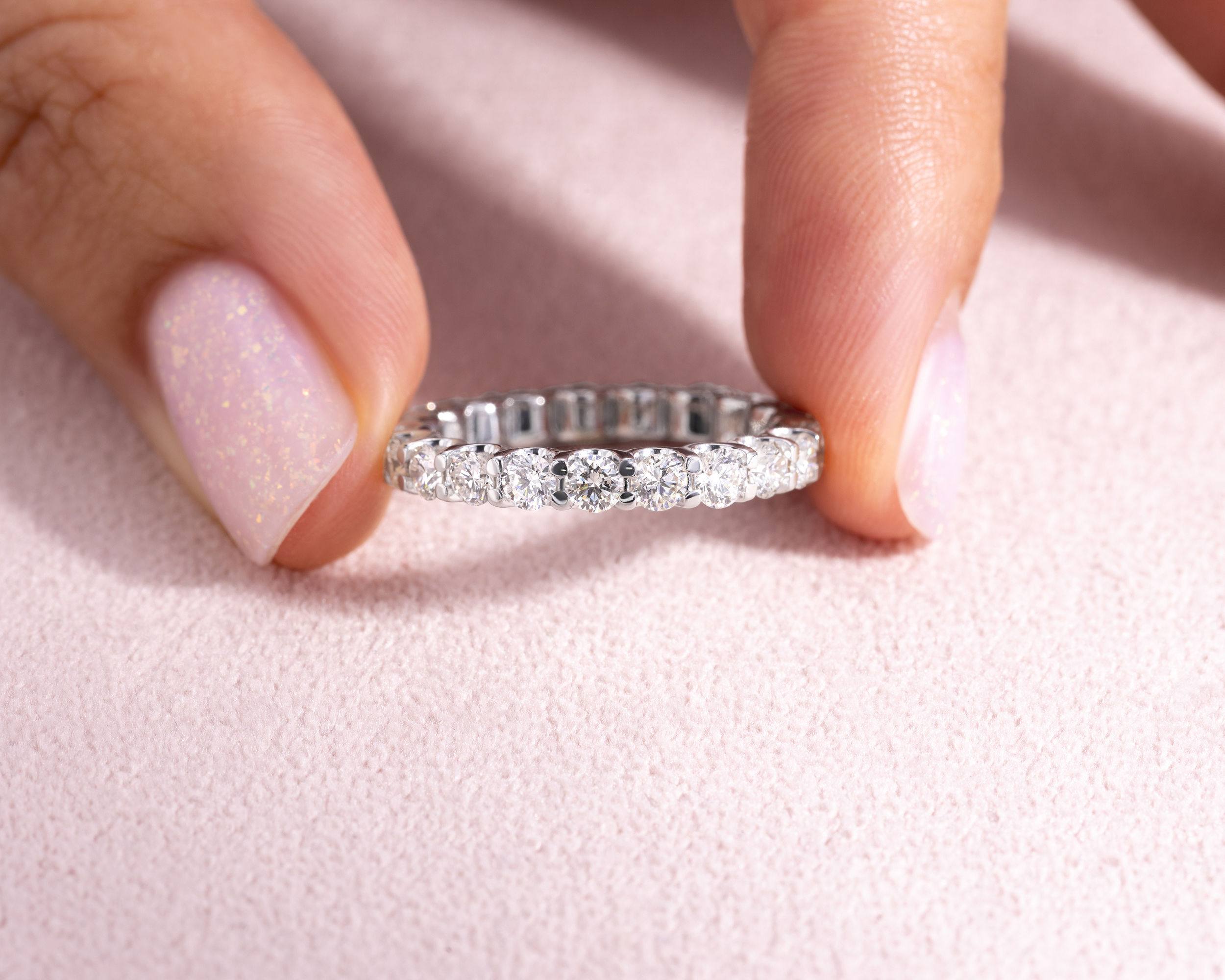 2.02 Ct Natural Diamond Eternity Engagement Ring 14k White Gold E-G/VS1-VS2 - Image 3