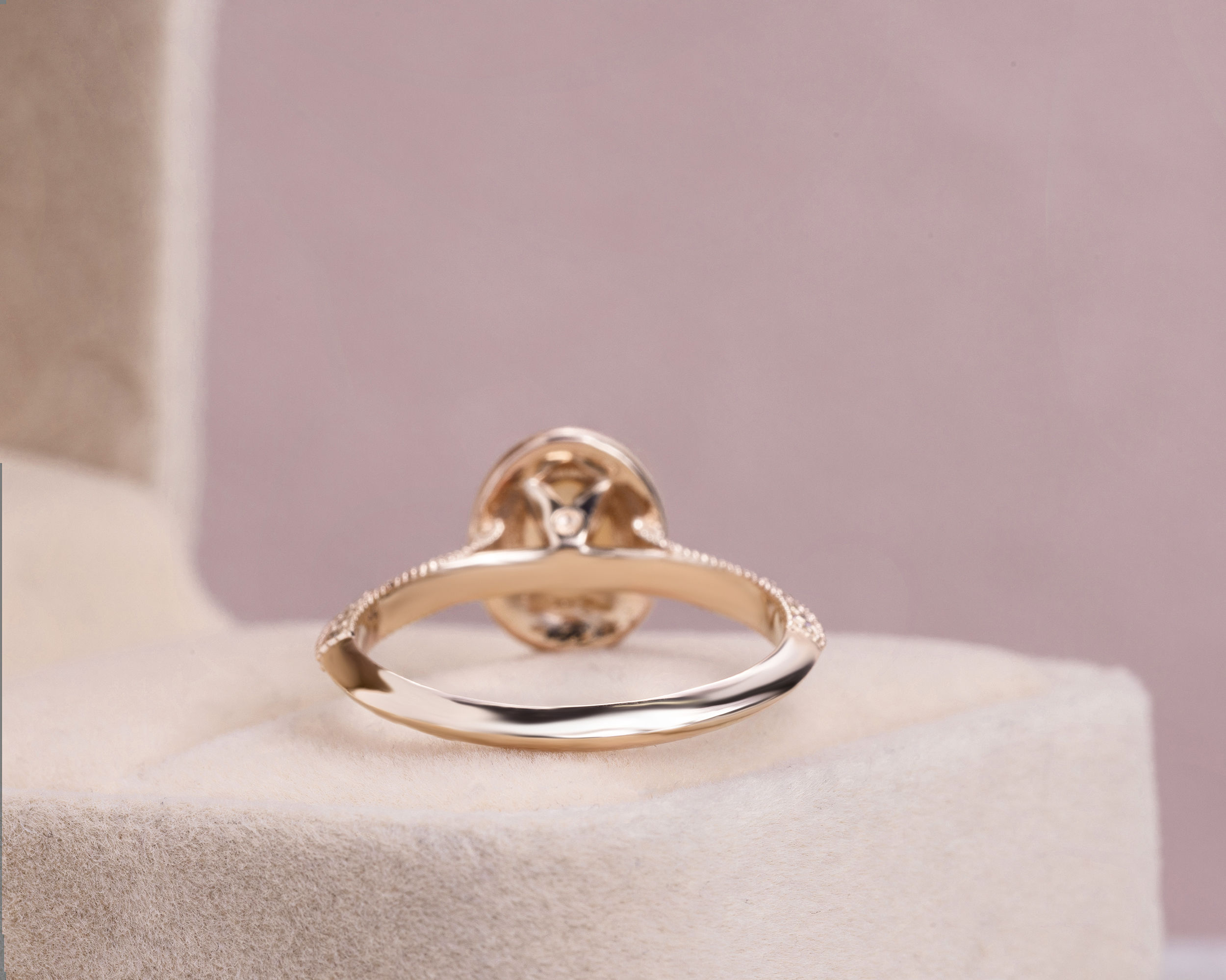 1.70 Ct Orange Sapphire & Natural Diamond Ring 14k Rose Gold Light Pink VS1-SI2 - Image 5