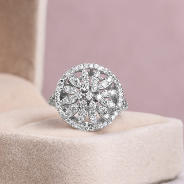 1.50 Carat Round Brilliant F/VS1-VS2 Lab Diamond 14k White Gold Ring