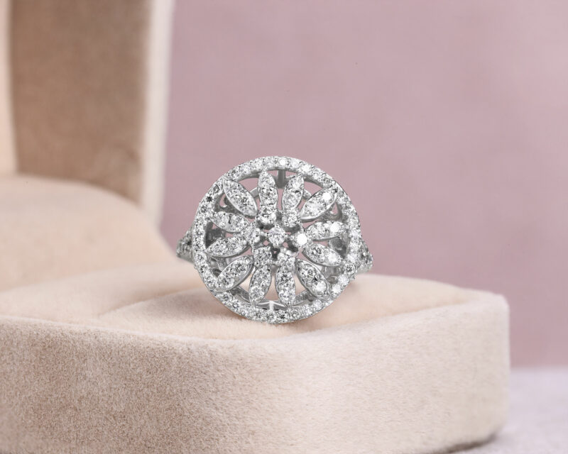 1.50 Carat Round Brilliant F/VS1-VS2 Lab Diamond 14k White Gold Ring