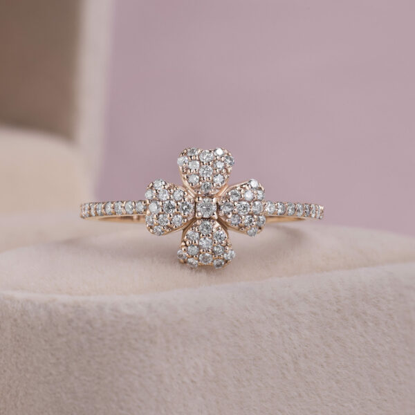 0.32 Carat F/VS1-VS2 Lab Diamond Round Brilliant 14k Rose Gold Ring