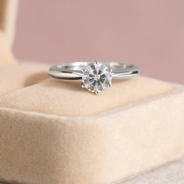 1 Carat Lab Diamond F/VS1-VS2 Solitaire Engagement Ring 14k White Gold
