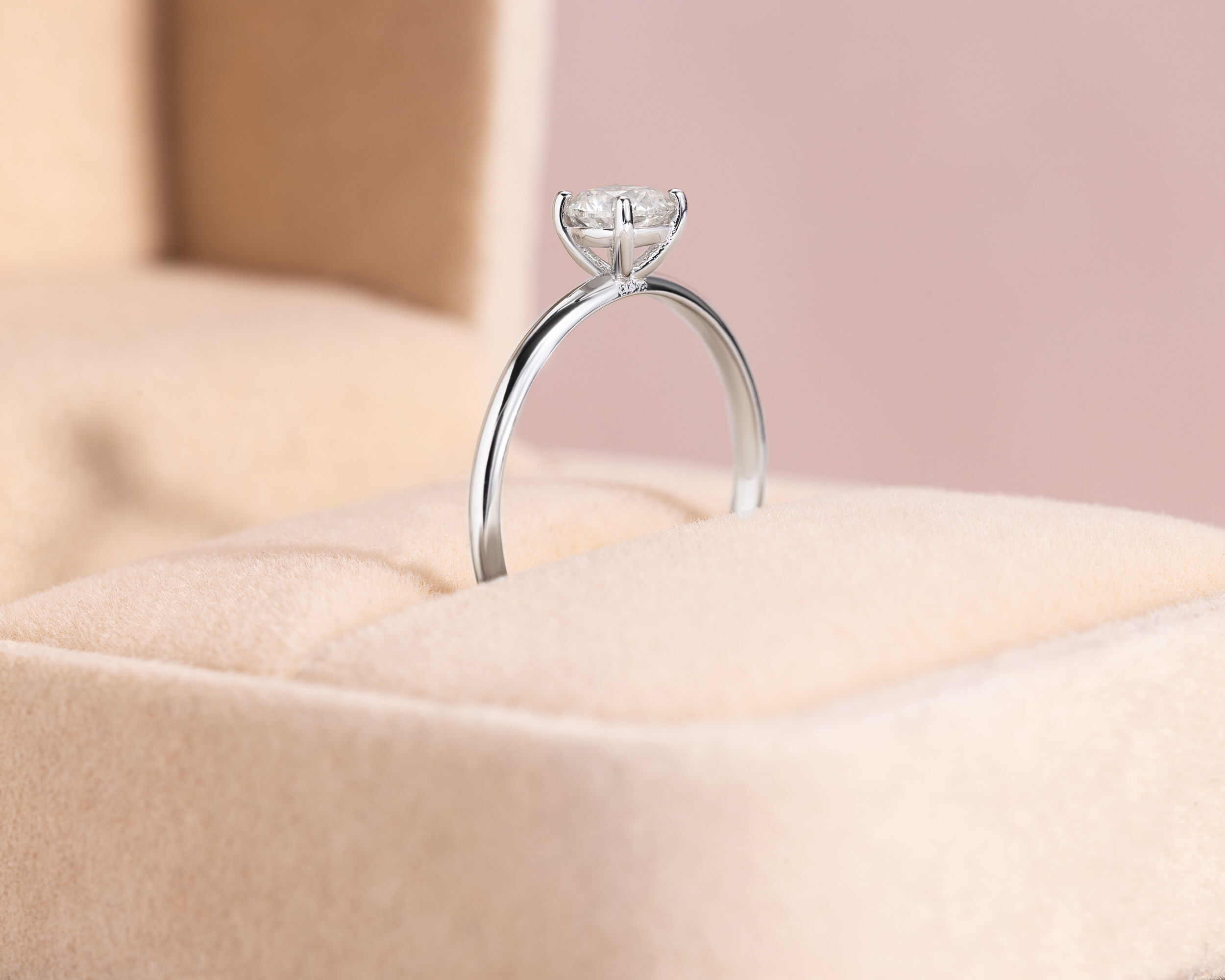 Lab Diamond 0.52 Ct Round Brilliant F/VS1-VS2 Solitaire Engagement Ring 14k White Gold - Image 2