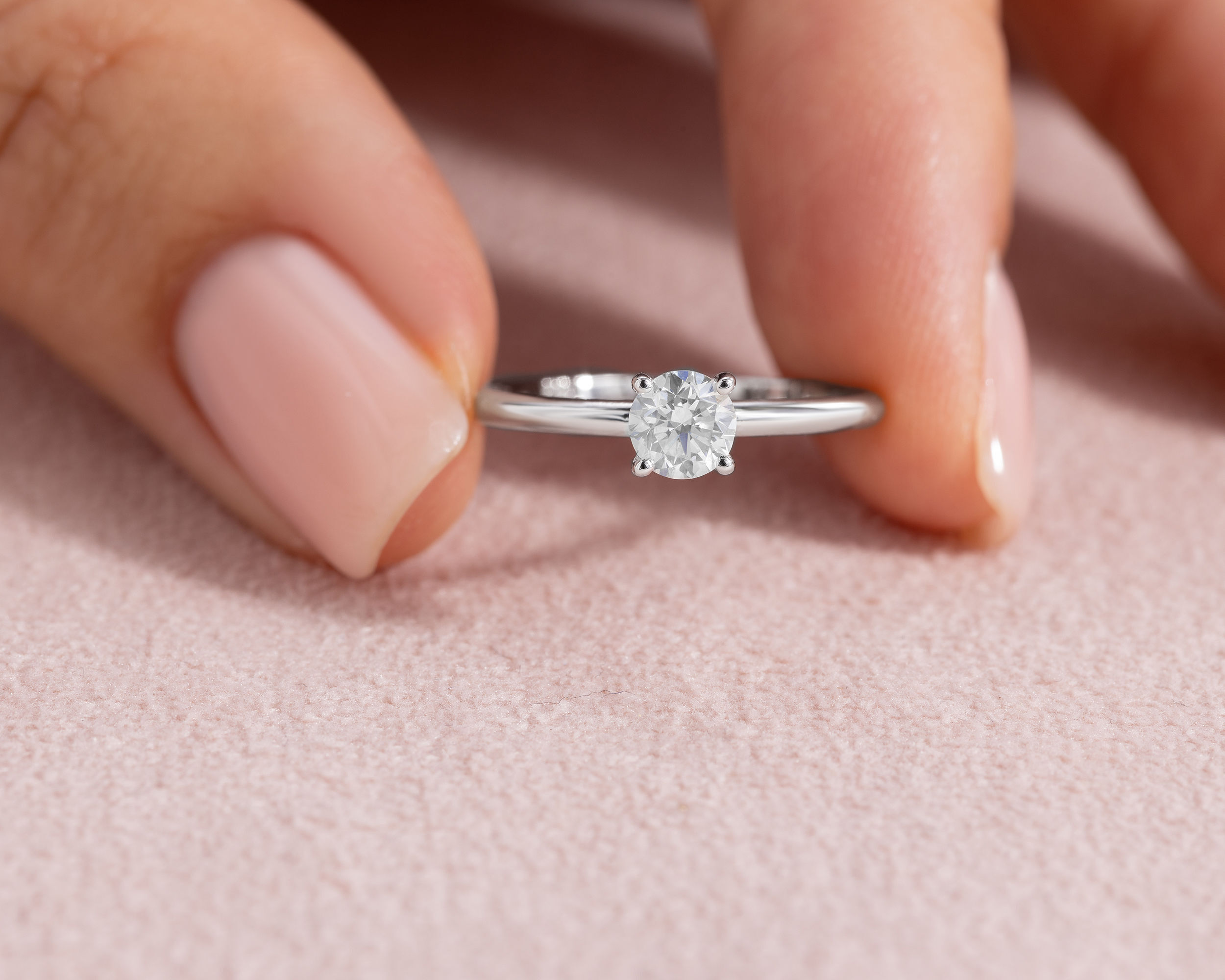 Lab Diamond 0.52 Ct Round Brilliant F/VS1-VS2 Solitaire Engagement Ring 14k White Gold - Image 4