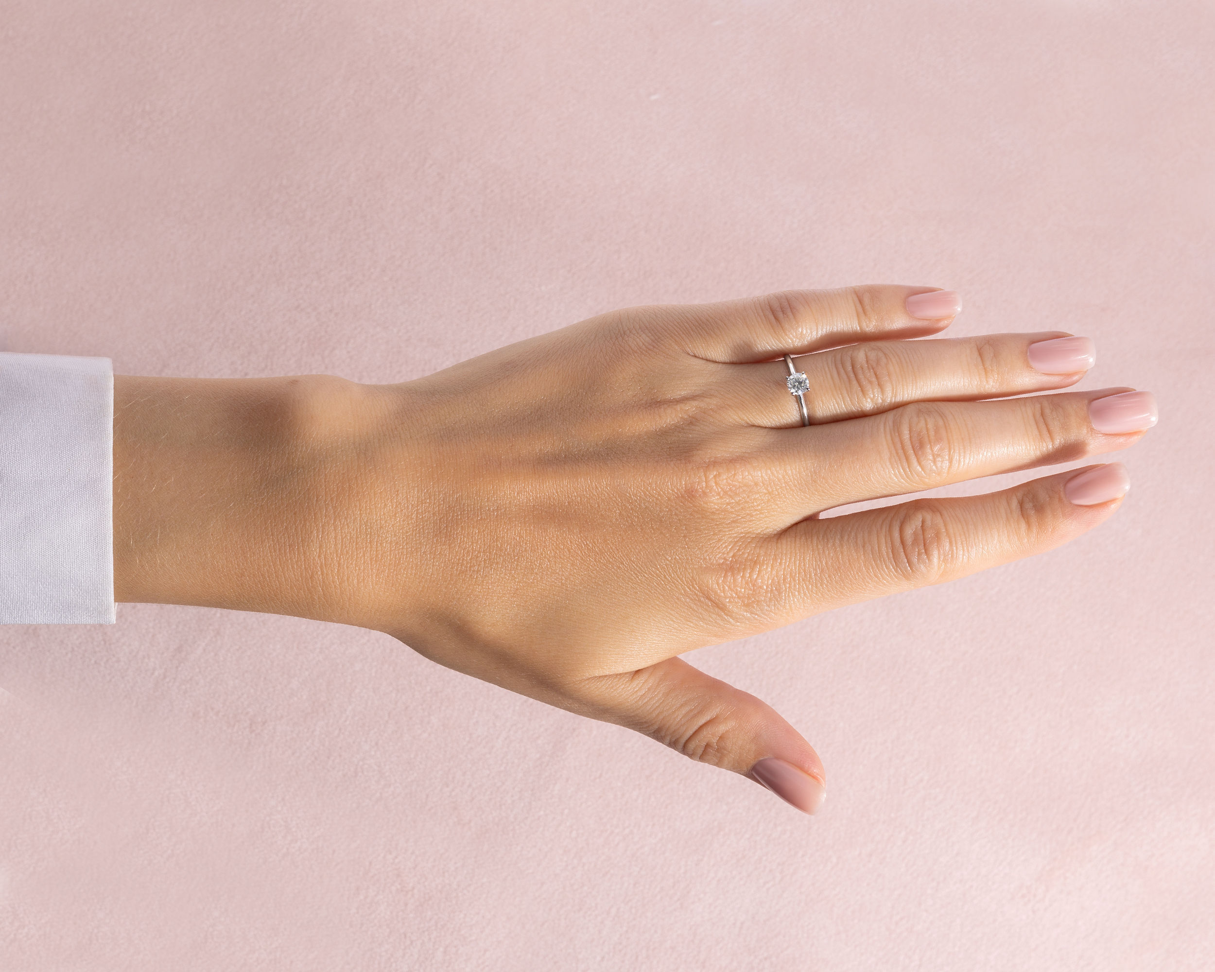 Lab Diamond 0.52 Ct Round Brilliant F/VS1-VS2 Solitaire Engagement Ring 14k White Gold - Image 6