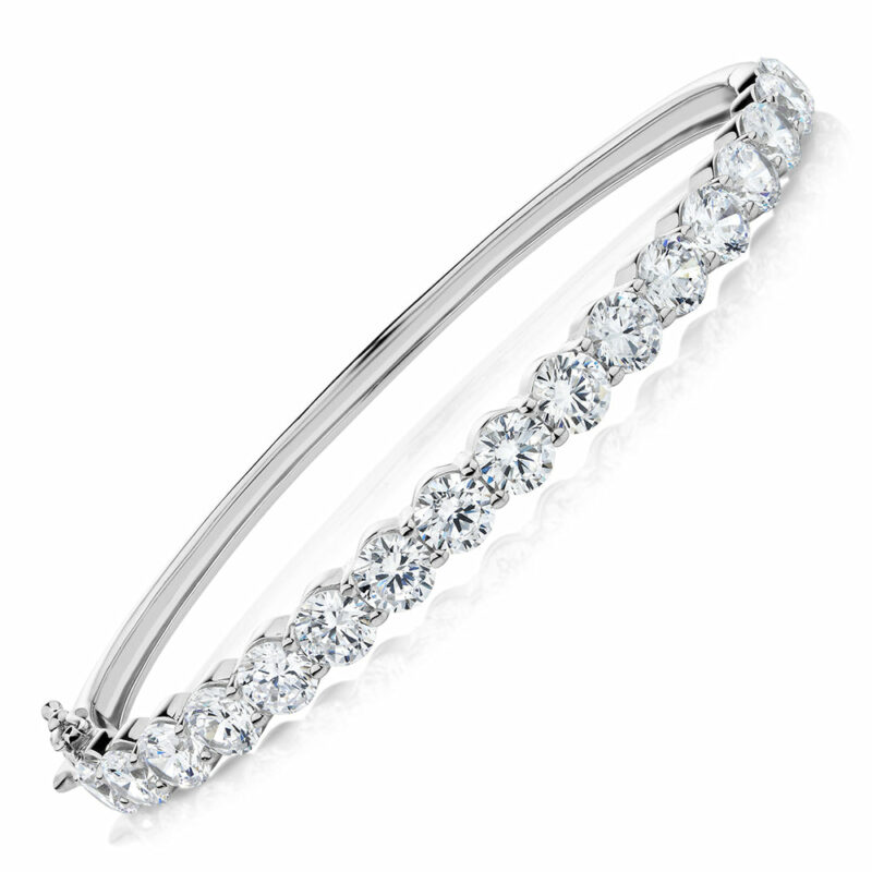 Round Brilliant bangle with 9.52 carats* of diamond simulants in sterling silver