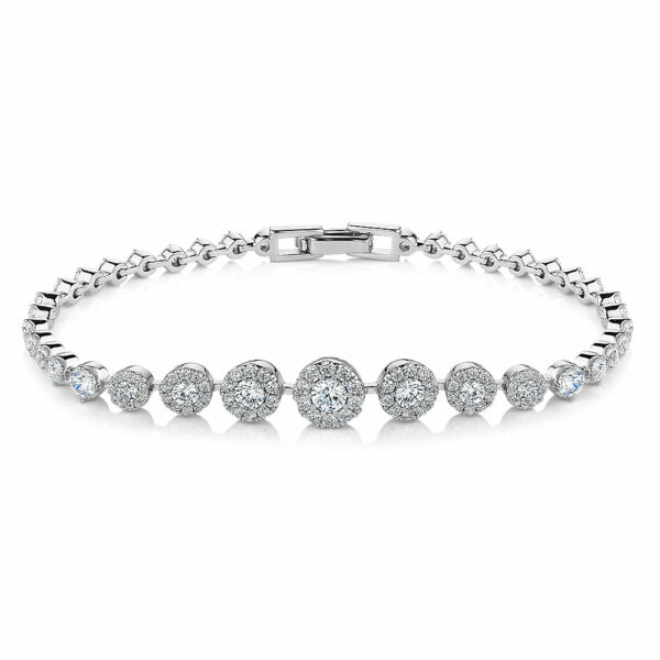 Celeste Round Brilliant bracelet with 3.85 carats* of diamond simulants in sterling silver