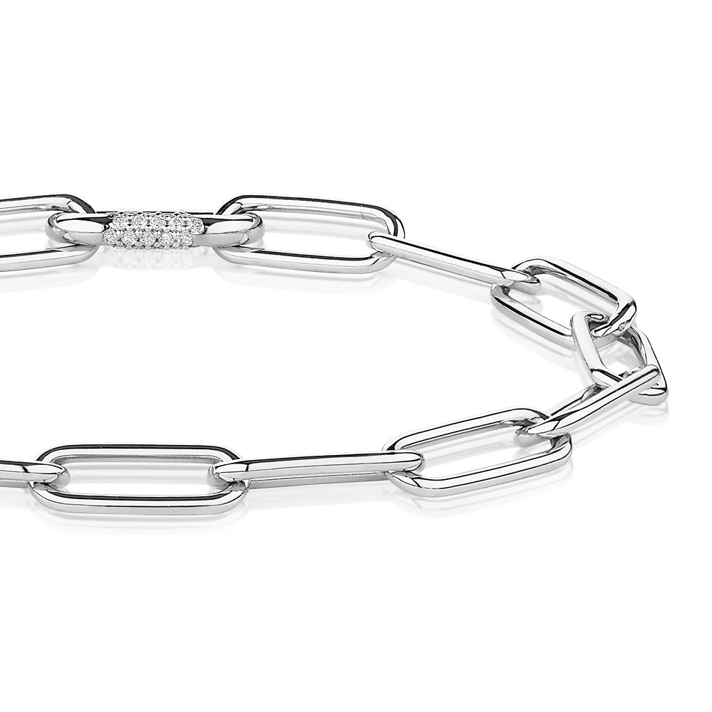 Round Brilliant bracelet with 0.36 carats* of diamond simulants in sterling silver - Image 2