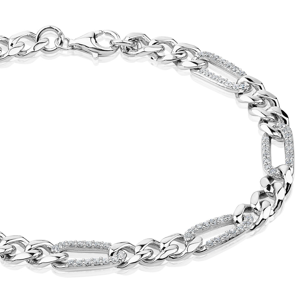 Round Brilliant bracelet with 0.88 carats* of diamond simulants in sterling silver - Image 2
