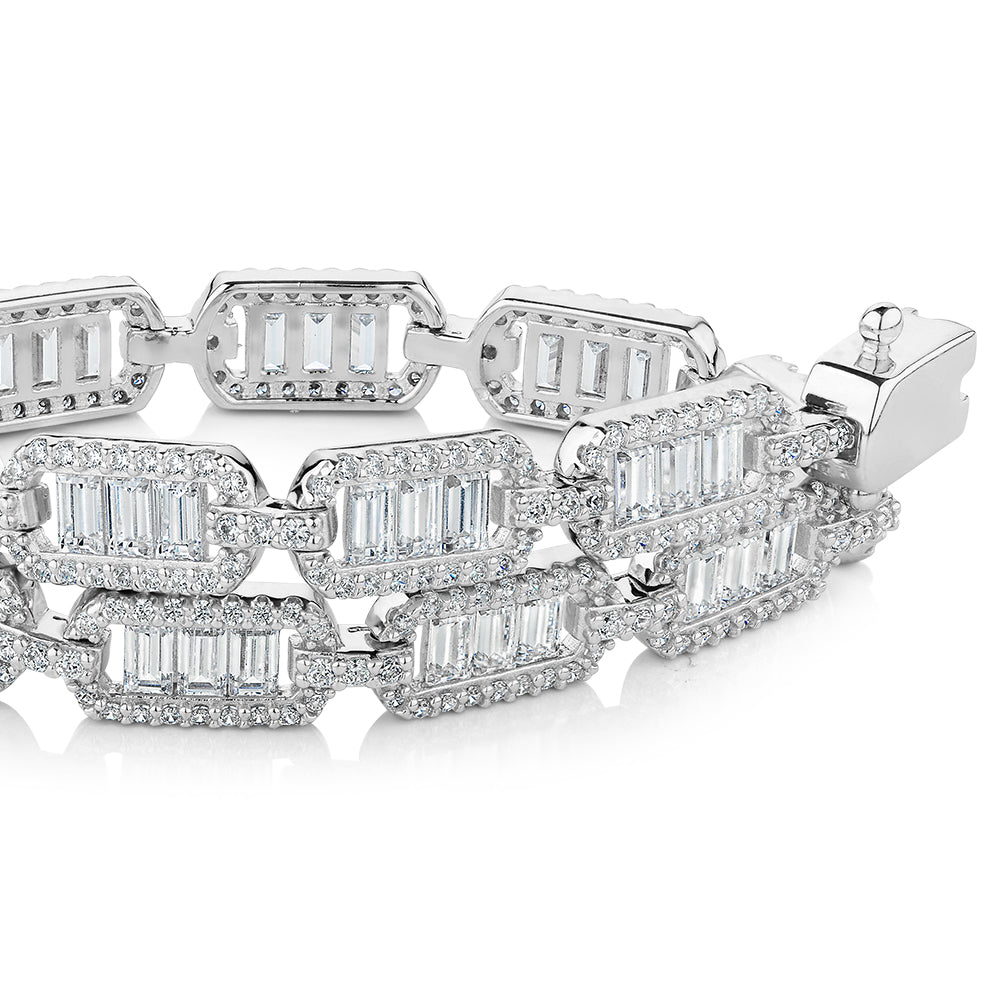 Statement bracelet with 6.63 carats* of diamond simulants in sterling silver - Image 2