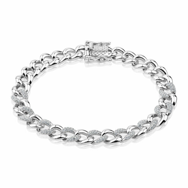 Round Brilliant bracelet with 0.79 carats* of diamond simulants in sterling silver