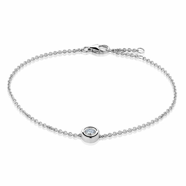 Premium Lab-Grown Diamond, 0.25 carat round brilliant solitaire bracelet in 10 carat white gold