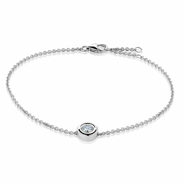 Premium Lab-Grown Diamond, 0.50 carat round brilliant solitaire bracelet in 10 carat white gold