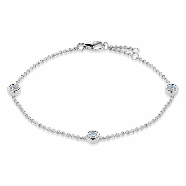Premium Lab-Grown Diamond, 0.25 carat TW round brilliant solitaire bracelet in 10 carat white gold