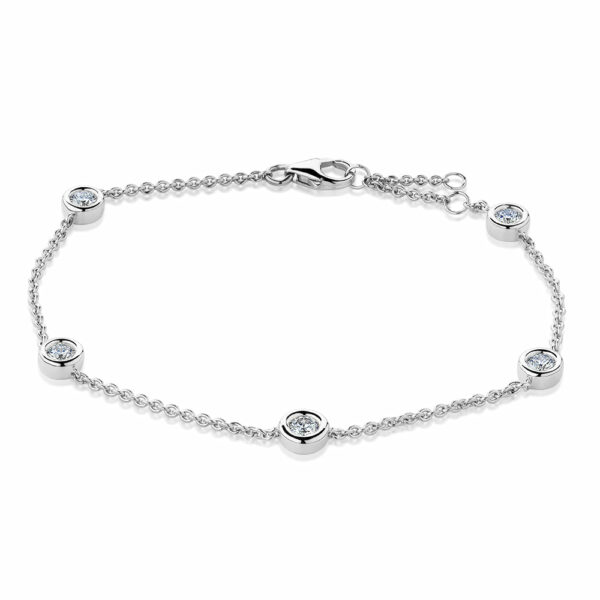 Premium Lab-Grown Diamond, 0.50 carat TW round brilliant solitaire bracelet in 10 carat white gold