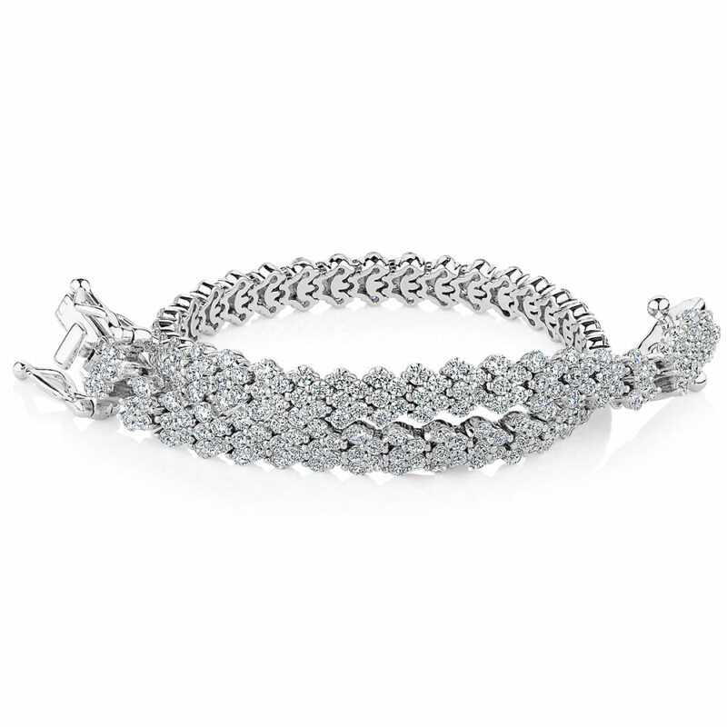 Statement bracelet with 4.50 carats* of diamond simulants in sterling silver