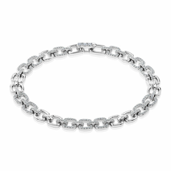 Statement bracelet with 1.40 carats* of diamond simulants in sterling silver