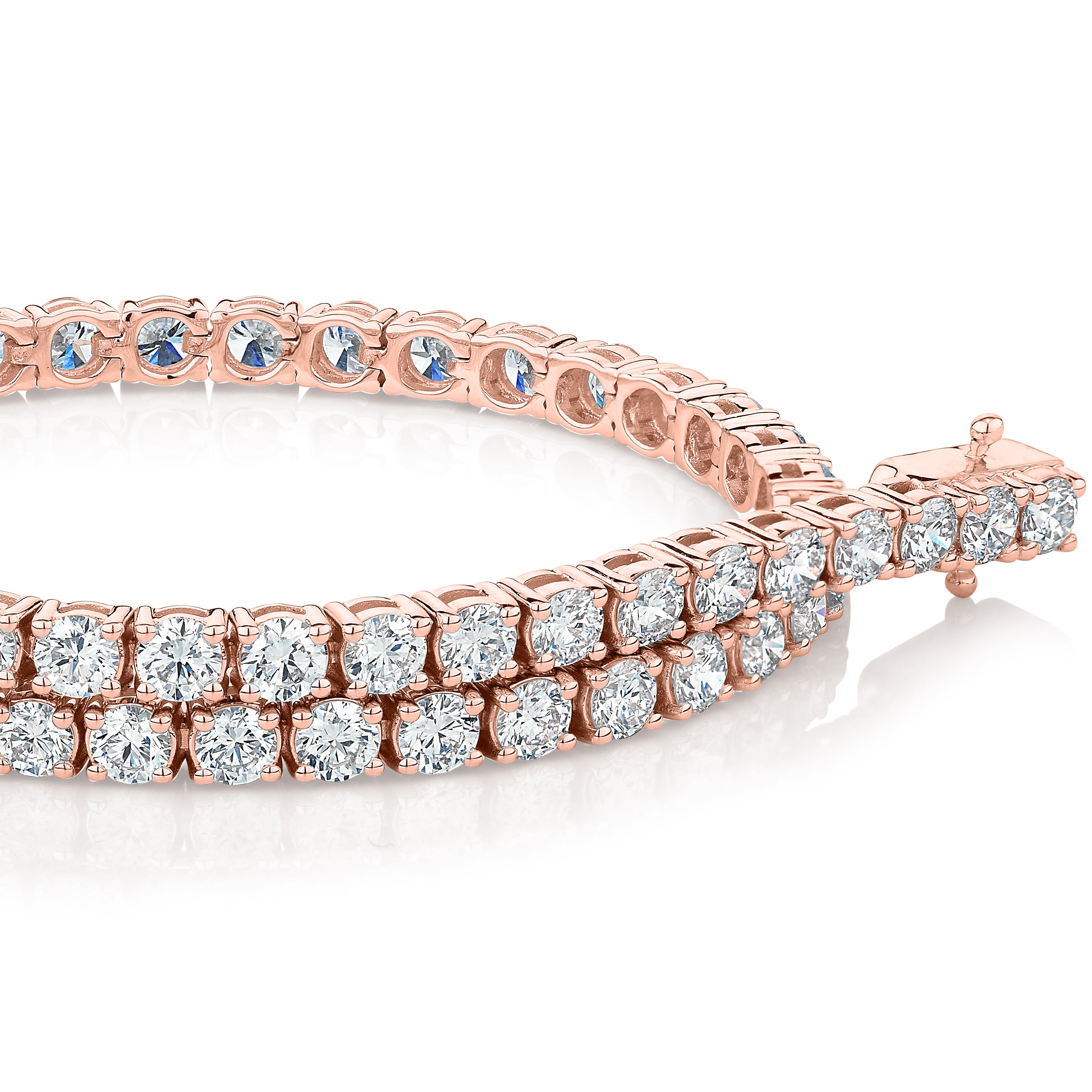 Premium Lab-Grown Diamond, 5 carat TW round brilliant tennis bracelet in 14 carat rose gold - Image 2