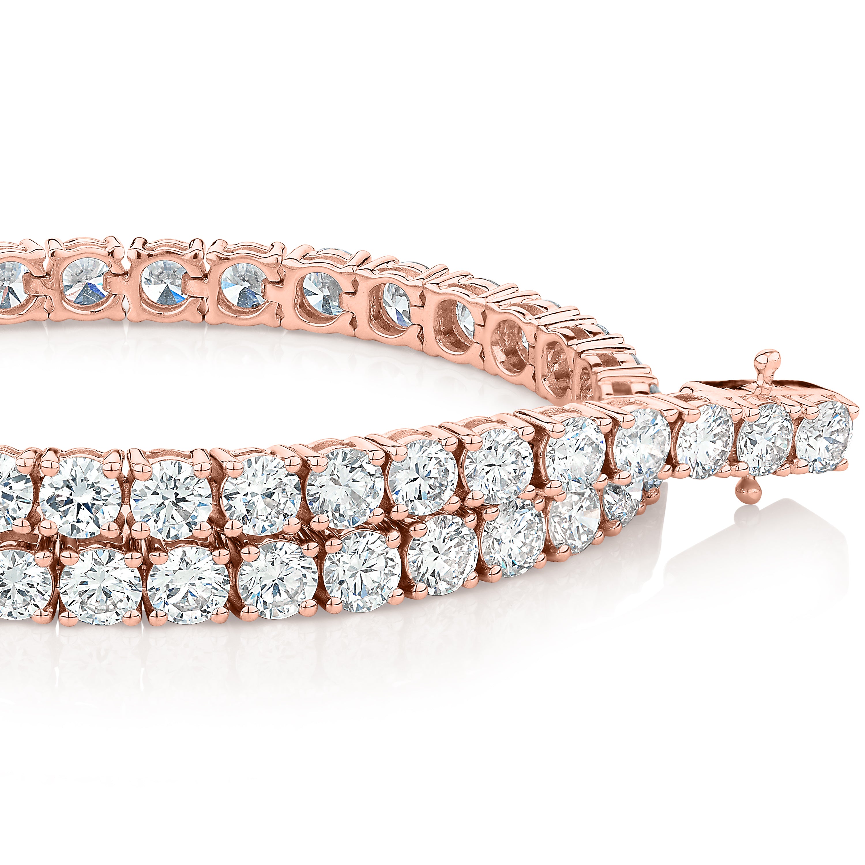 Premium Lab-Grown Diamond, 7 carat TW round brilliant tennis bracelet in 18 carat rose gold - Image 2