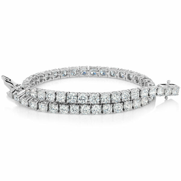 Premium Lab-Grown Diamond, 7 carat TW round brilliant tennis bracelet in 18 carat white gold