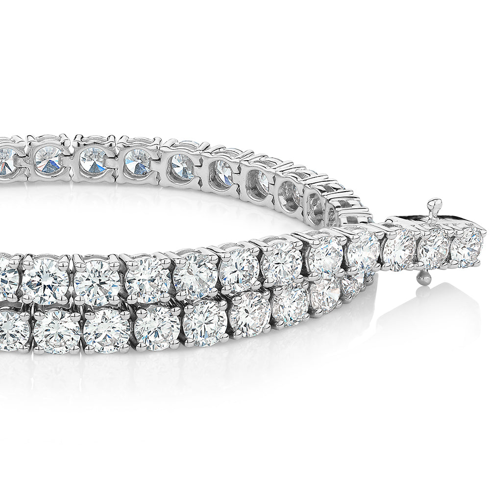 Premium Lab-Grown Diamond, 7 carat TW round brilliant tennis bracelet in 10 carat white gold - Image 2