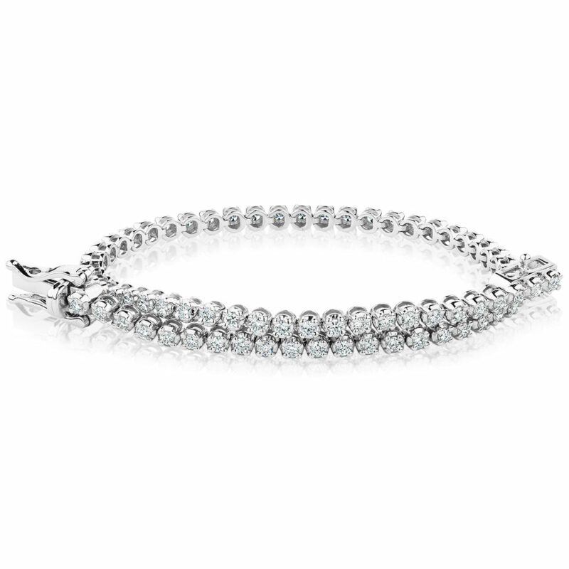 Premium Lab-Grown Diamond, 1.00 carat TW round brilliant tennis bracelet in 10 carat white gold