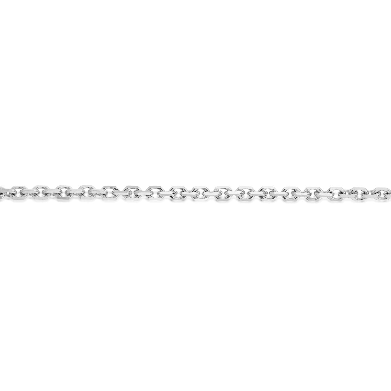 55CM adjustable cable chain in 10 carat white gold - Image 2