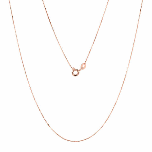 45cm box chain in 10 carat rose gold