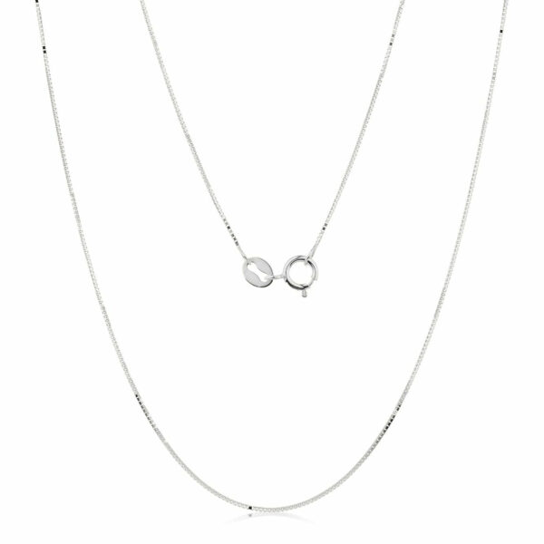 50CM box chain in 10 carat white gold