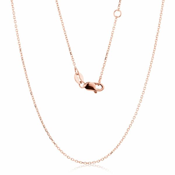 45CM adjustable cable chain in 10 carat rose gold