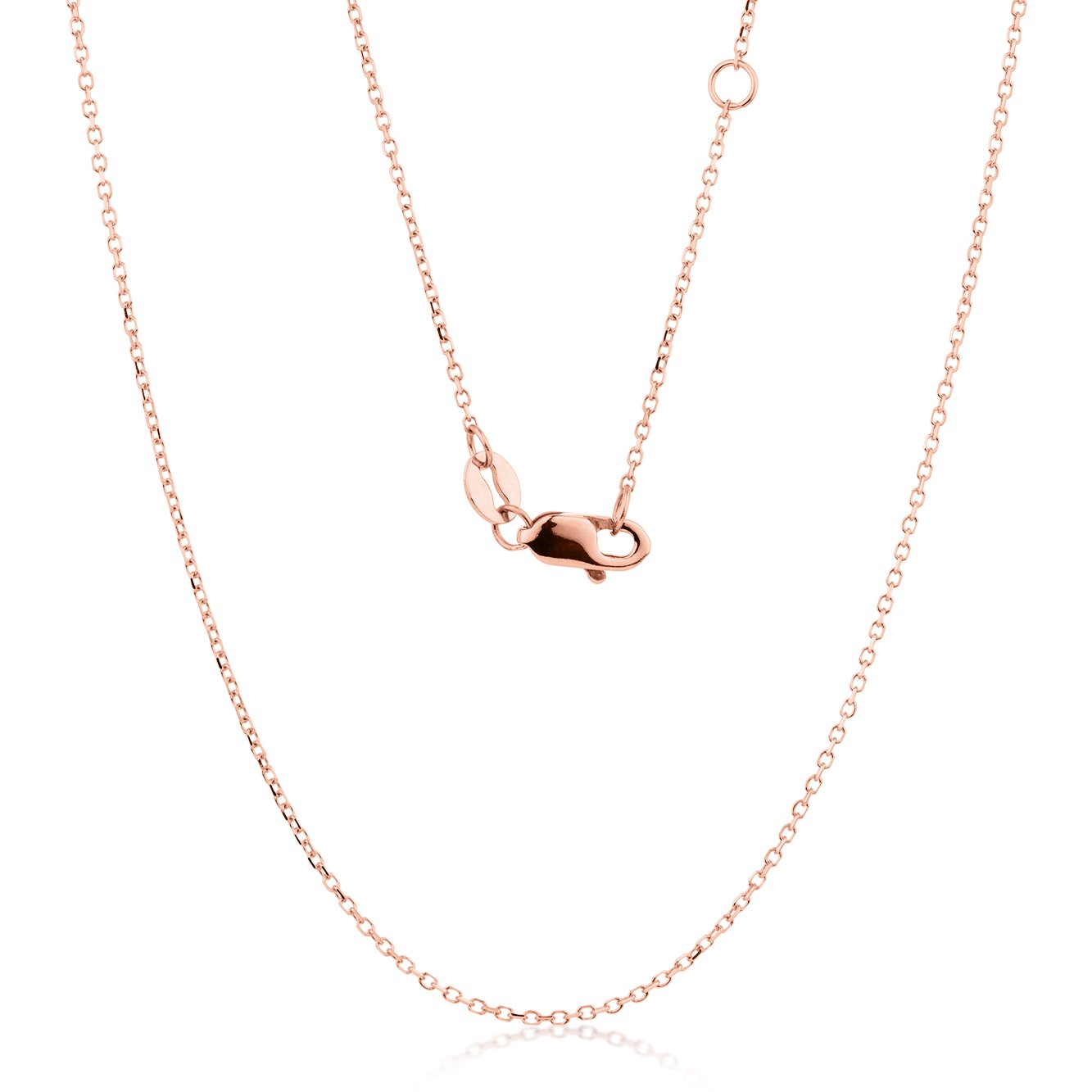 45CM adjustable cable chain in 10 carat rose gold