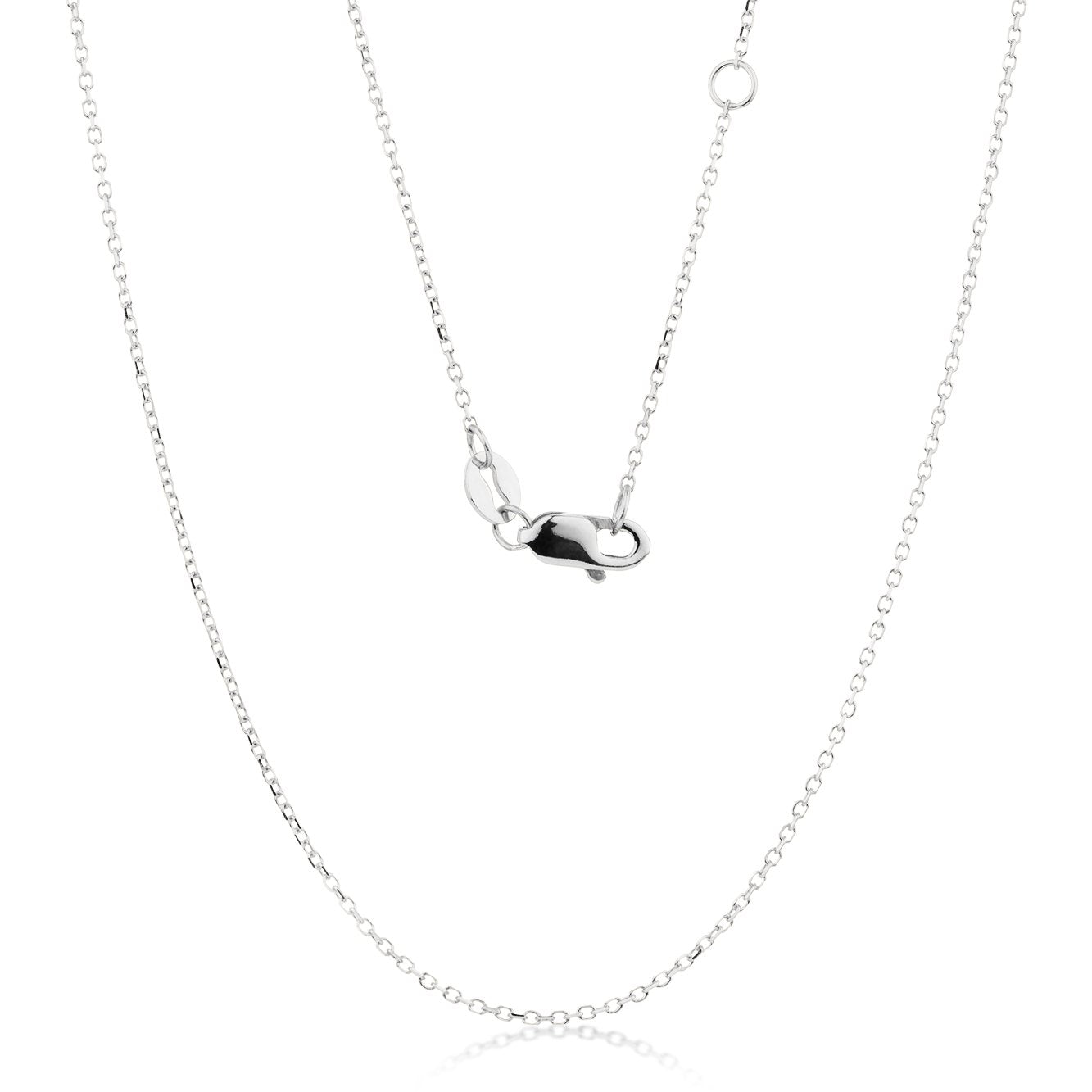 45CM adjustable cable chain in 10 carat white gold