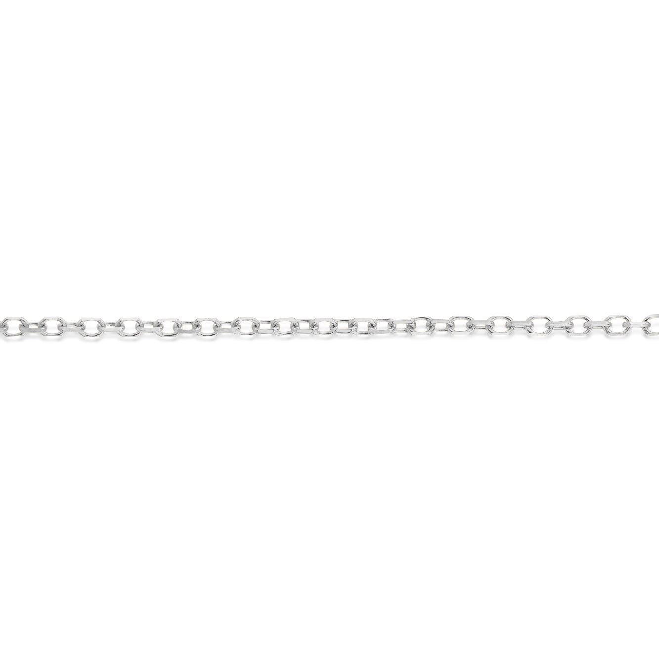 45CM adjustable cable chain in 10 carat white gold - Image 2