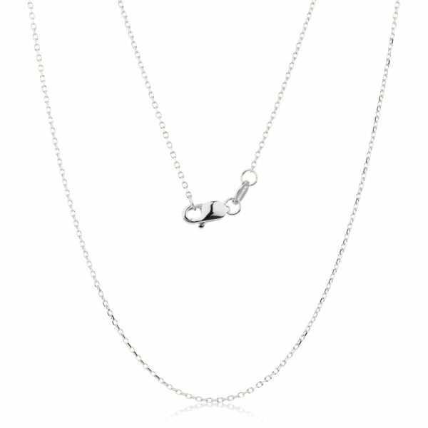 45CM cable chain in 10 carat white gold