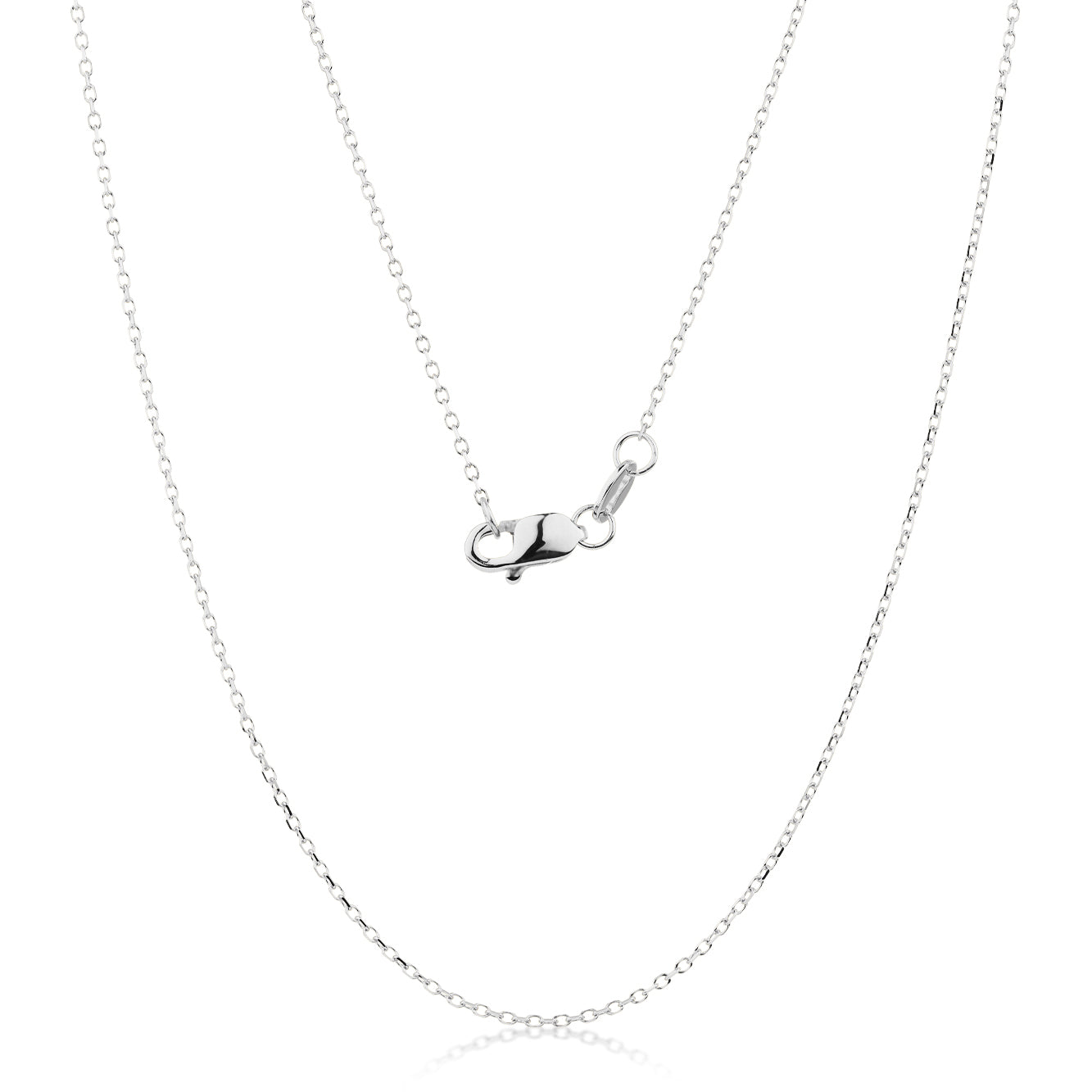 45CM cable chain in 10 carat white gold