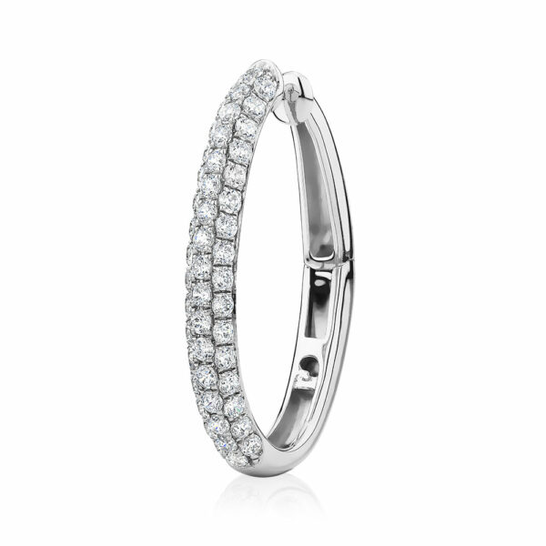 Single earring cuff with 0.49 carats* of diamond simulants in 10 carat white gold and sterling silver
