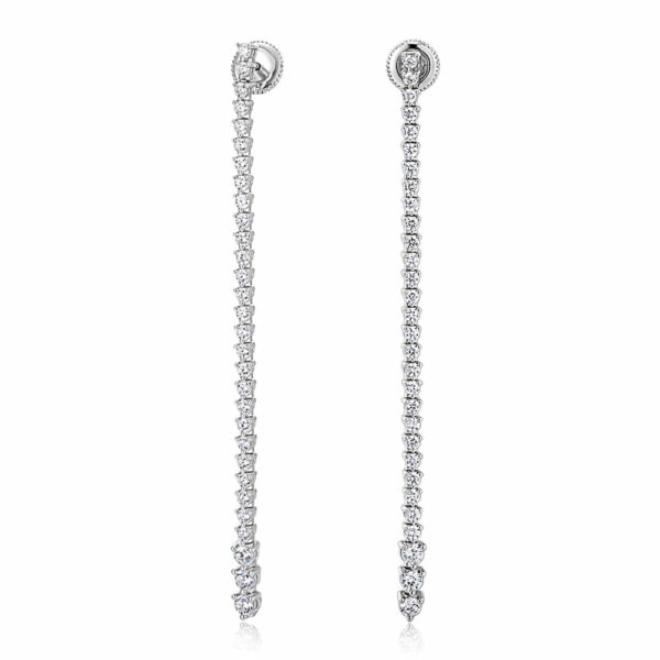 Round Brilliant drop earrings with 2.28 carats* of diamond simulants in sterling silver