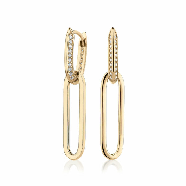 Drop earrings in 10 carat yellow gold