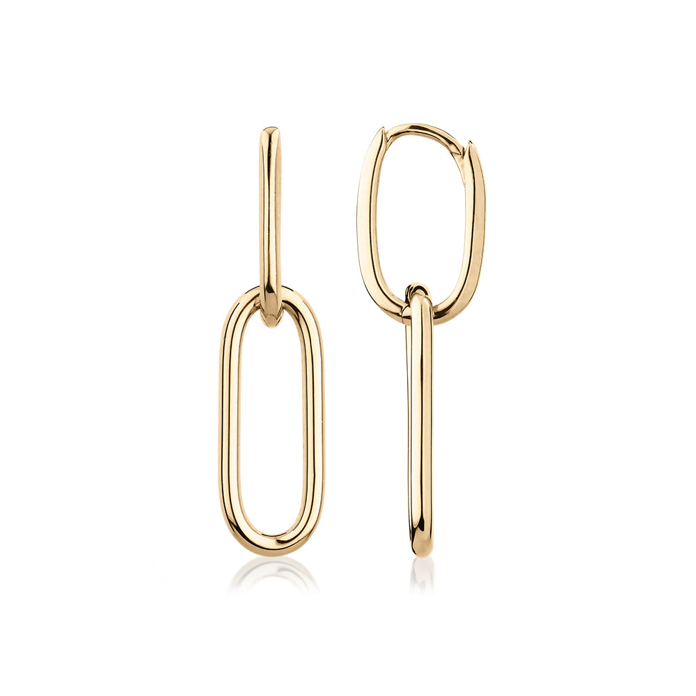 Drop earrings in 10 carat yellow gold - Image 2