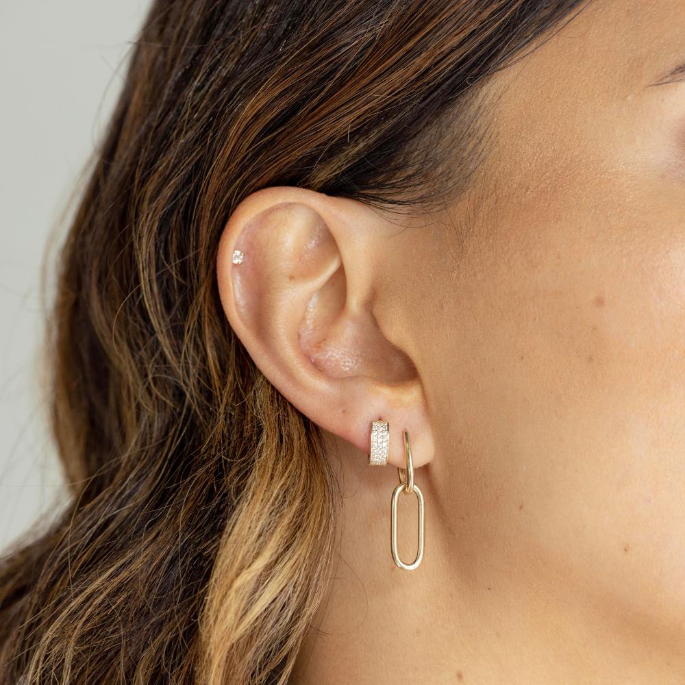 Drop earrings in 10 carat yellow gold - Image 3