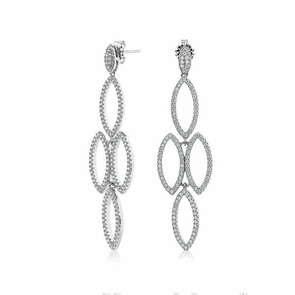 Round Brilliant drop earrings with 0.64 carats* of diamond simulants in sterling silver