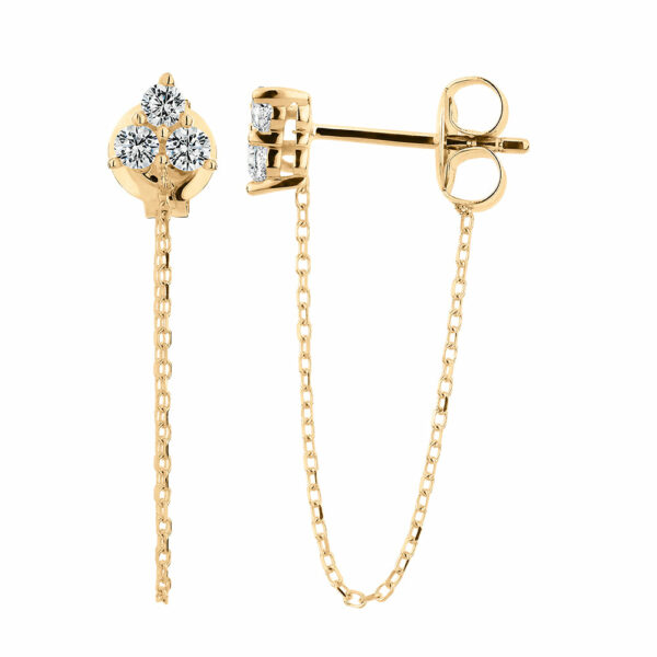 Round Brilliant drop earrings with 0.24 carats* of diamond simulants in 10 carat yellow gold