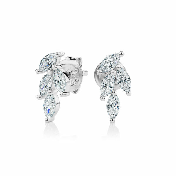 Marquise climber earrings in sterling silver